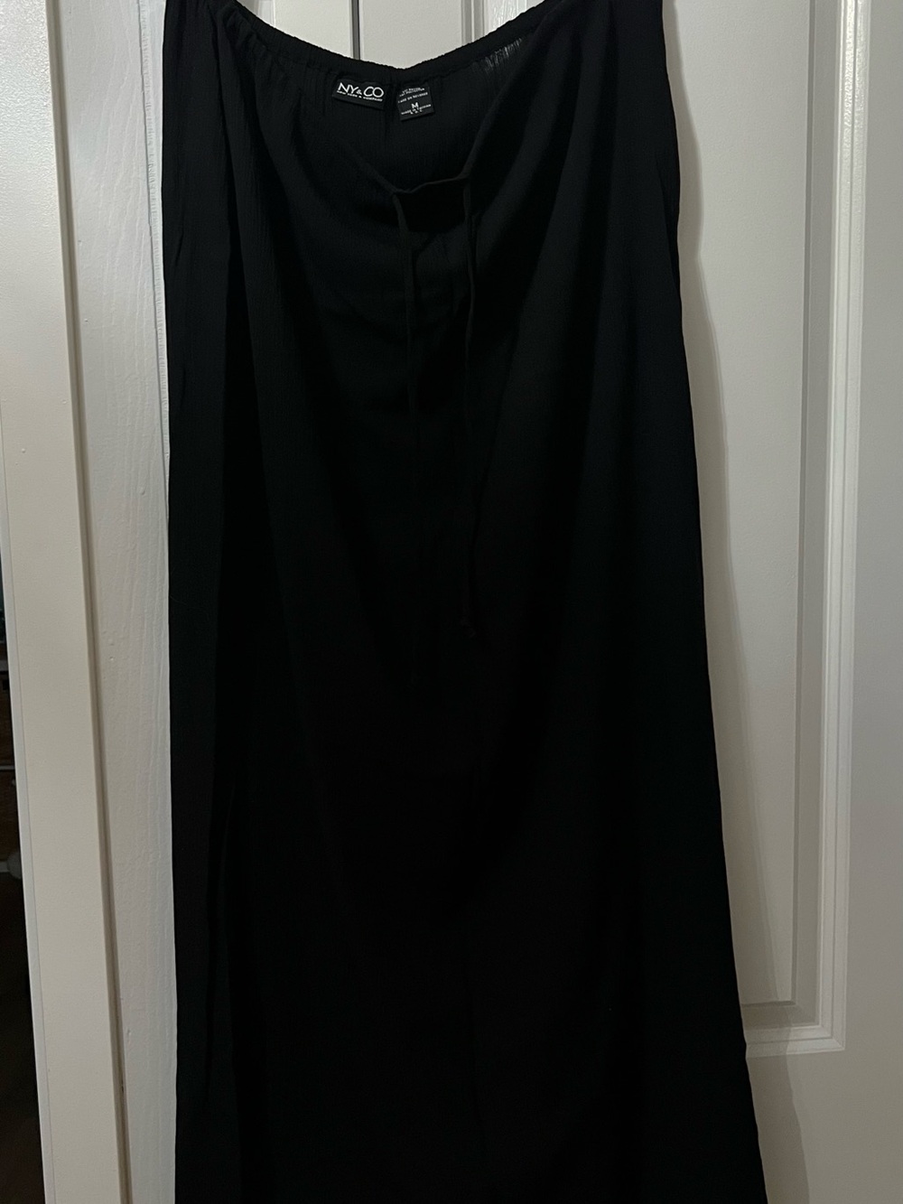 New York & Company Black Drawstring Maxi Skirt